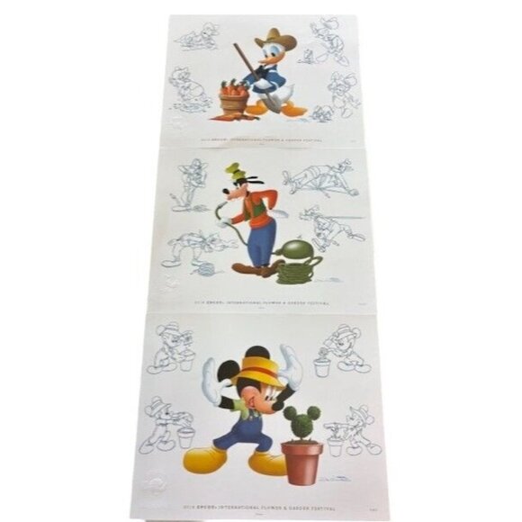 2016 Epcot International Flower & Garden Festival Disney Prints Featuring Mickey - Picture 1 of 4